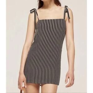 Reformation Dixie Dress Black & White Stripe Mini | Size M